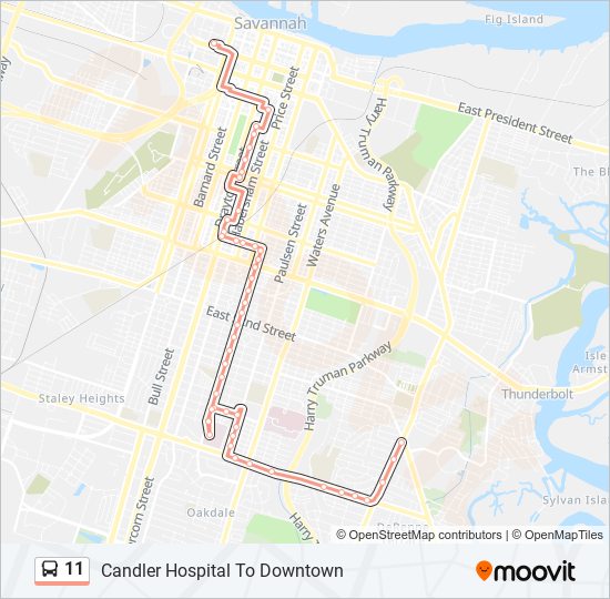 11 bus Line Map