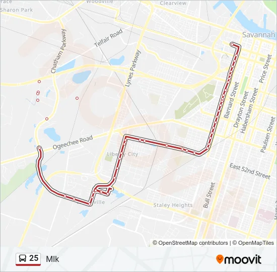 25 Bus Line Map