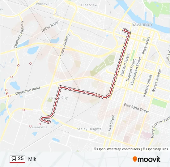 25 Bus Line Map
