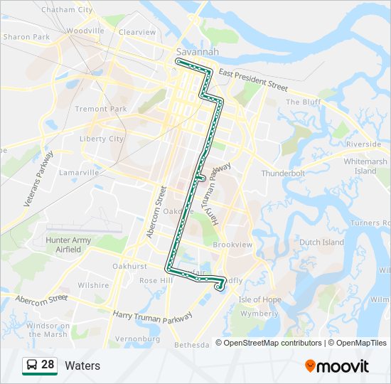 28 Bus Line Map