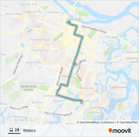 28 Bus Line Map