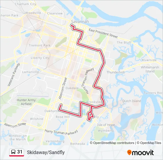 31 Bus Line Map