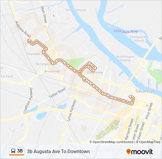 Mapa de 3B de autobús