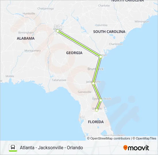 FLIXBUS 2434 Bus Line Map
