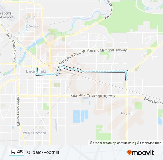 45 Bus Line Map