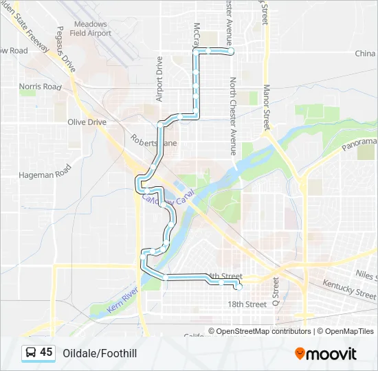 45 Bus Line Map