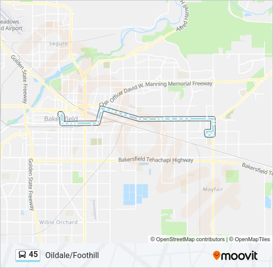 45 Bus Line Map