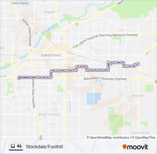 46 Bus Line Map