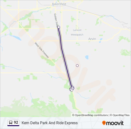 92 Bus Line Map