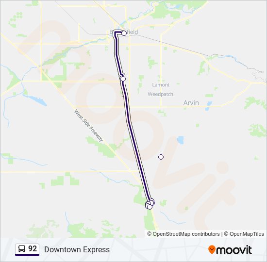 92 Bus Line Map
