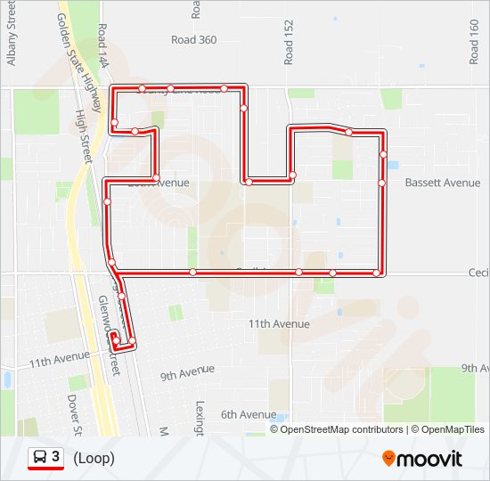 3 Bus Line Map
