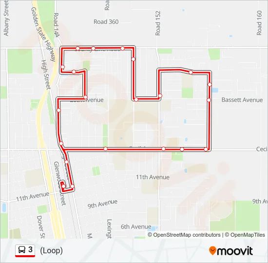 3 Bus Line Map