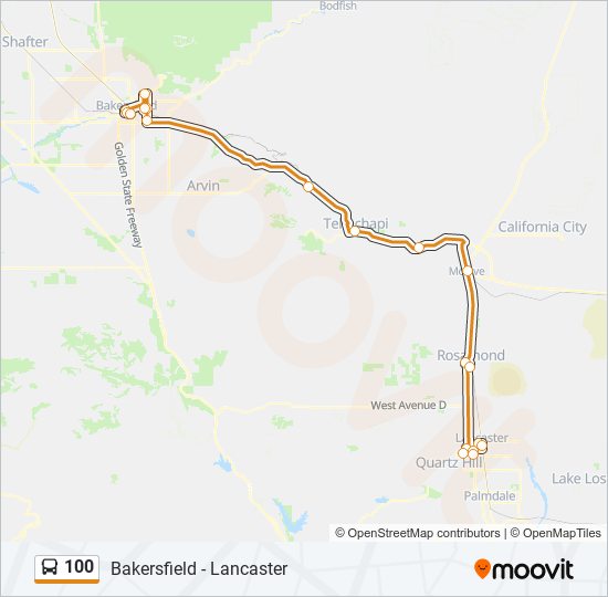 100 Route: Schedules, Stops & Maps - Bakersfield Amtrak‎→Senior  Center/Jackman St. (Updated)