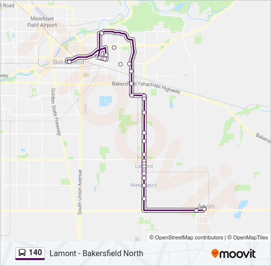 140 Bus Line Map