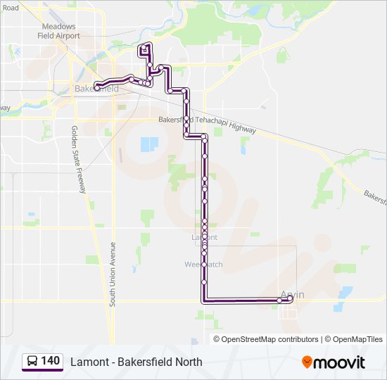 140 bus Line Map
