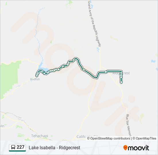 227 Route: Schedules, Stops & Maps - Wal-Mart/China Lake Blvd.‎→Kern Valley  Plaza / Erskine Creek Rd. (Updated)