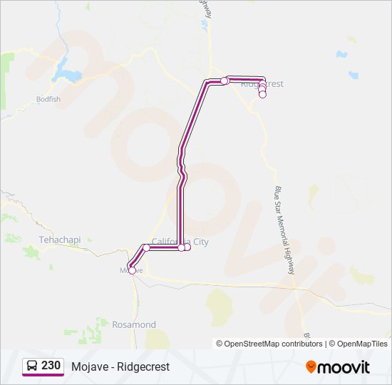 230 Route: Schedules, Stops & Maps - Wal-Mart/China Lake Blvd.‎→Carl's Jr.  / Inyo St. (Updated)