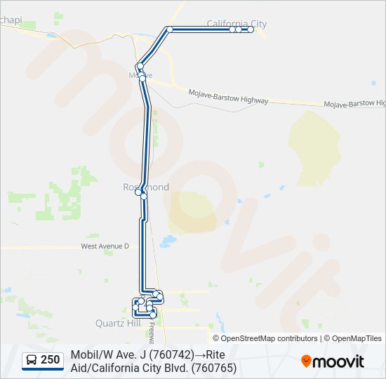 250 Bus Line Map