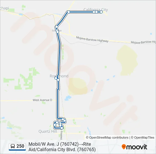 250 Bus Line Map