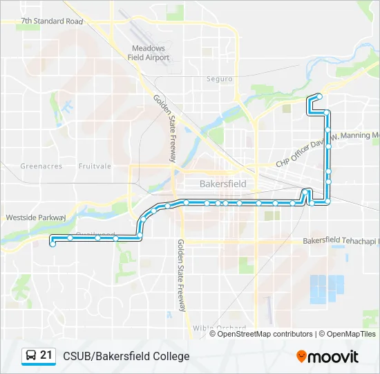 21 Bus Line Map