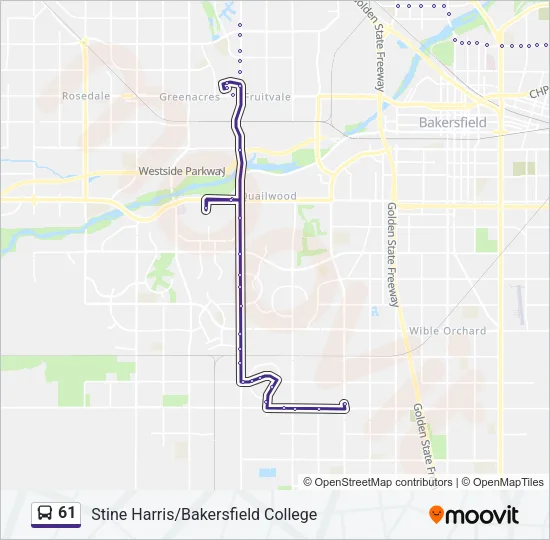 61 Bus Line Map