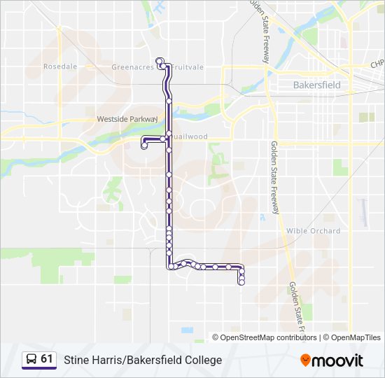 61 Bus Line Map