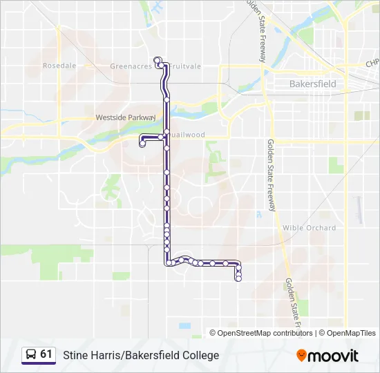 61 Bus Line Map