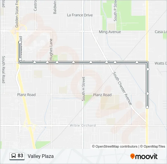 83 Bus Line Map