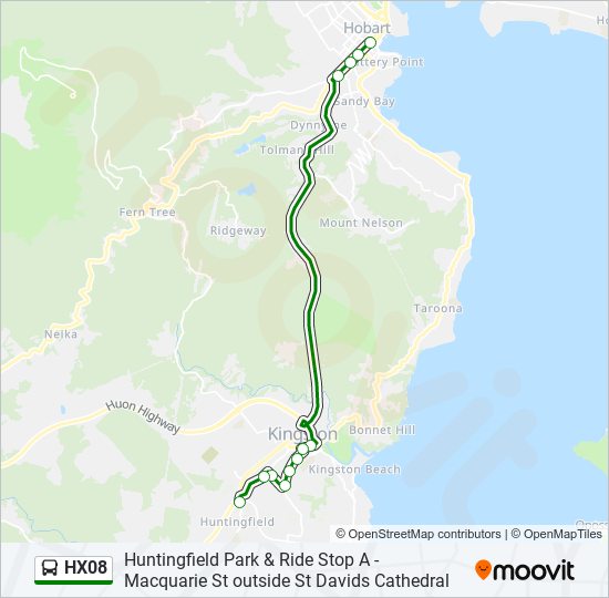 HX08 bus Line Map