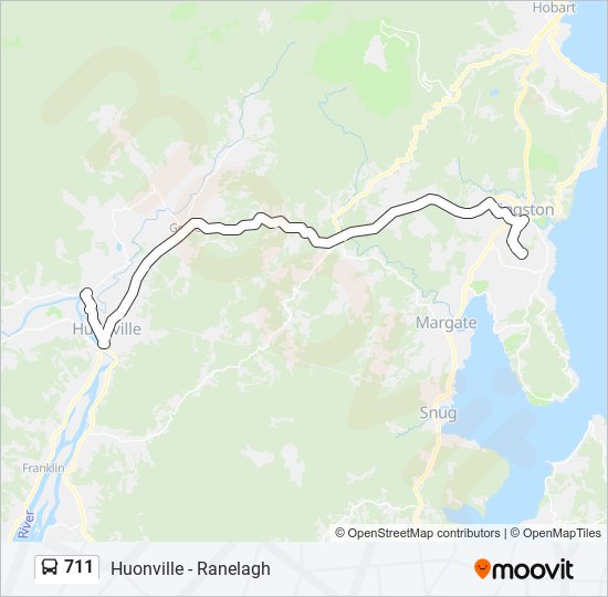 711 bus Line Map