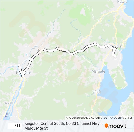 711 bus Line Map