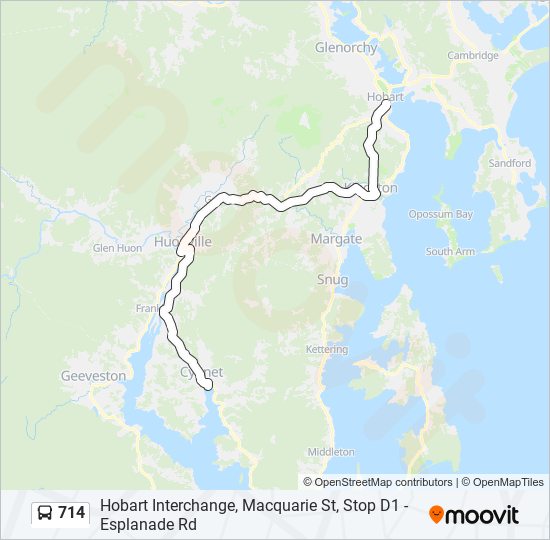 714 bus Line Map
