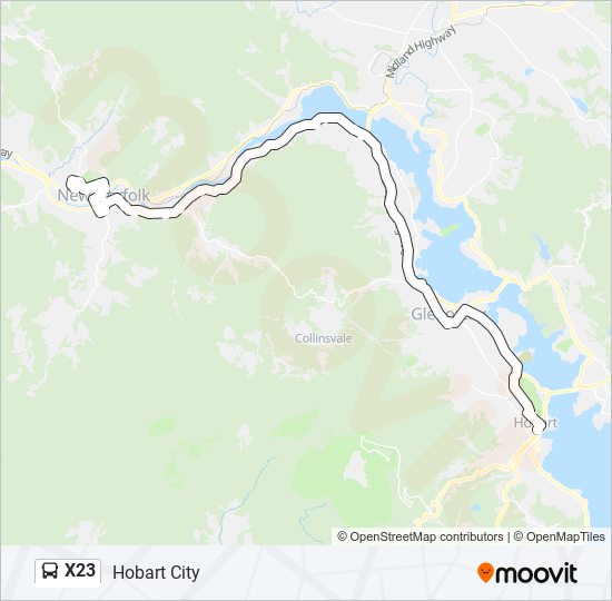 X23 bus Line Map