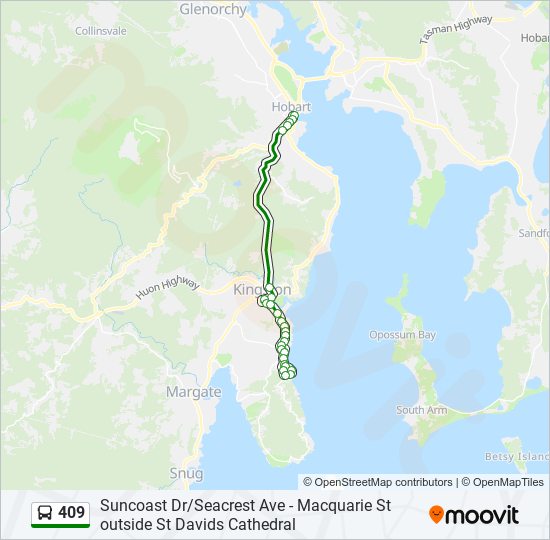 Mapa de 409 de autobús