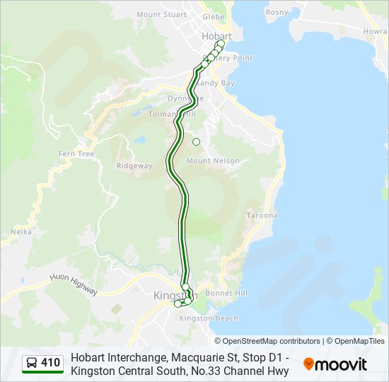 410 bus Line Map