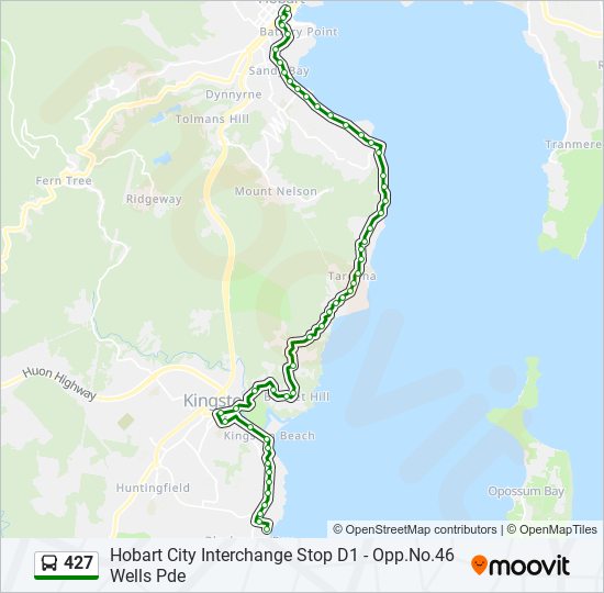 Mapa de 427 de autobús