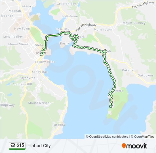 615 Route Schedules, Stops & Maps Hobart City (Updated)