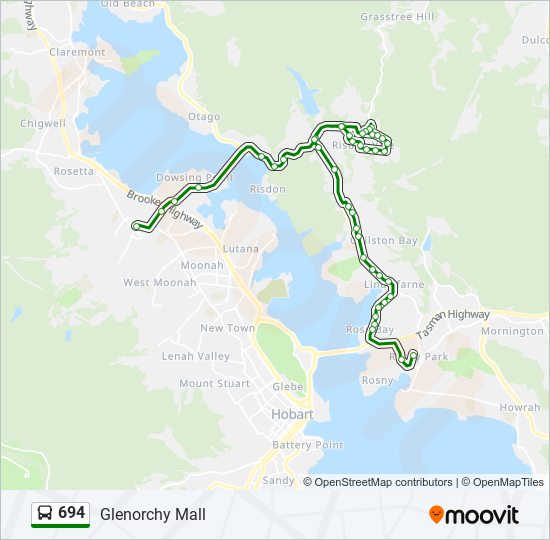 Mapa de 694 de autobús