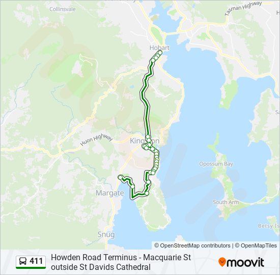 Mapa de 411 de autobús