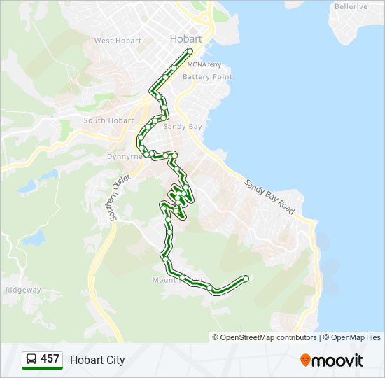 457 bus Line Map