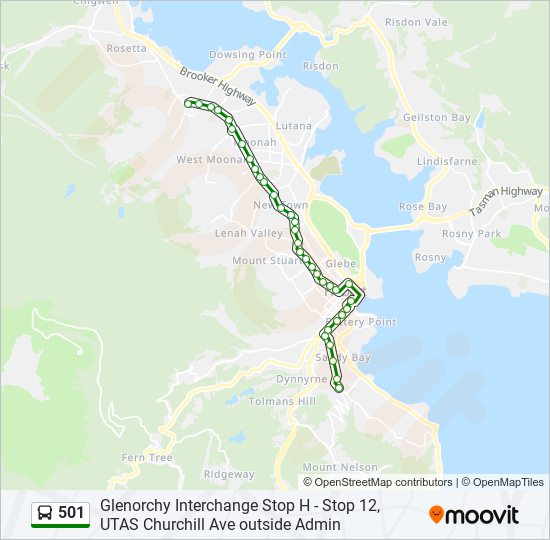 501 bus Line Map