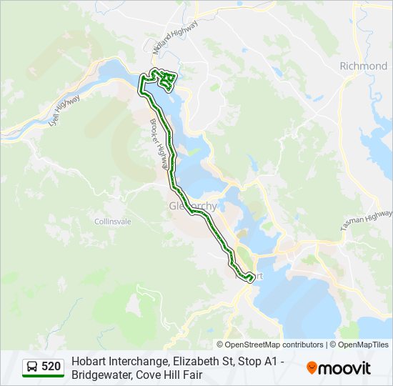 520 Route Schedules Stops Maps Hobart City Updated 