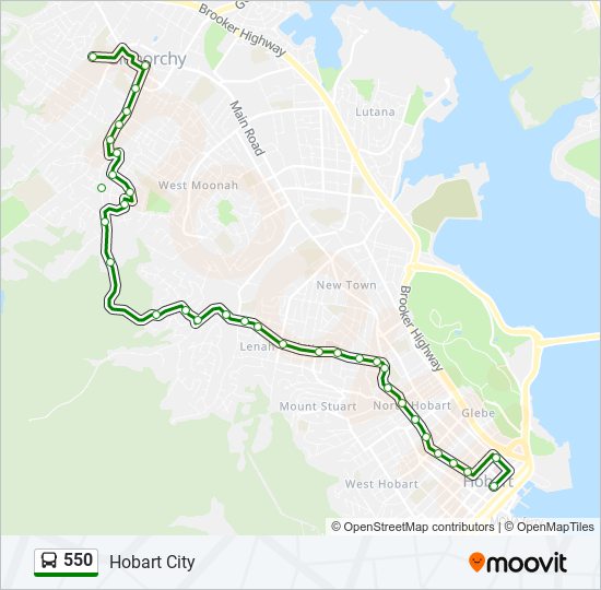 550 Route: Schedules, Stops & Maps - Hobart City (updated)