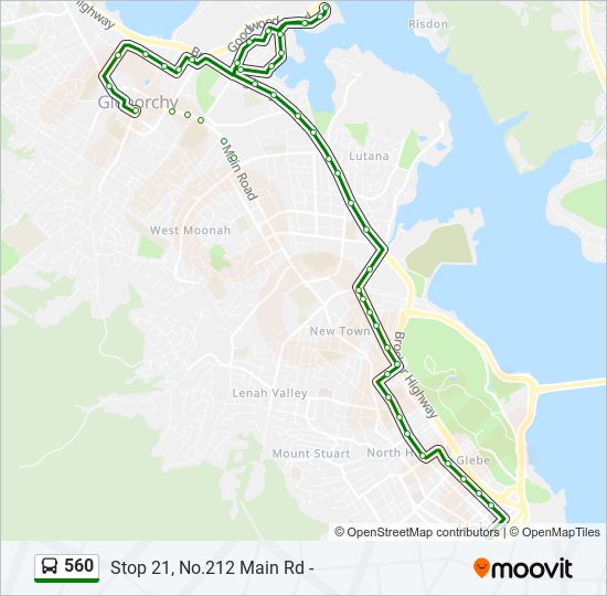 560 Route: Schedules, Stops &amp; Maps - Hobart City (Updated)