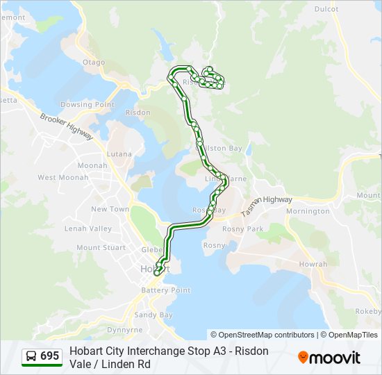 Mapa de 695 de autobús