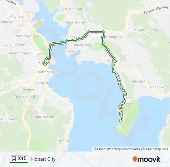 X15 bus Line Map