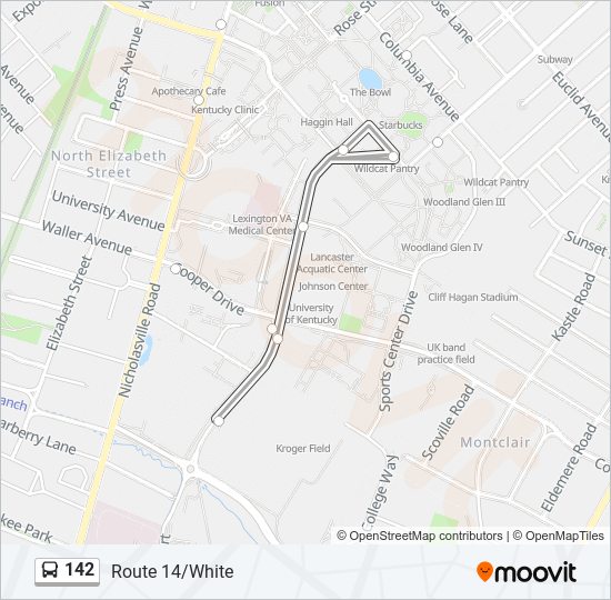 142 bus Line Map