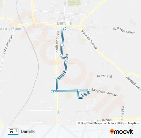 1 Bus Line Map