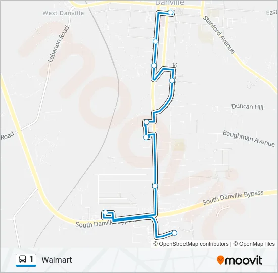 1 Bus Line Map