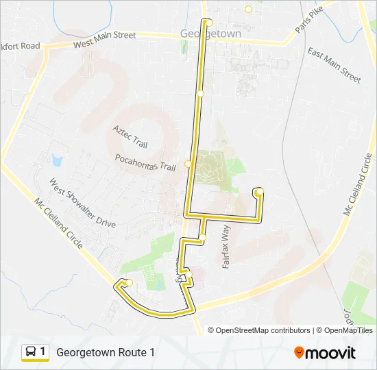 1 Bus Line Map